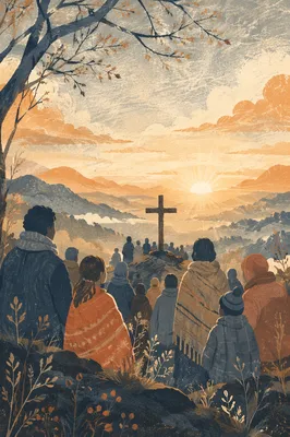 Easter Sunrise Service on Quiet Hilltop