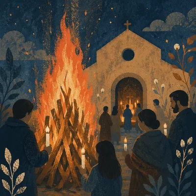 Easter Vigil Fire and Candle Lighting