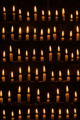 Easter Vigil Candles in Dark Church