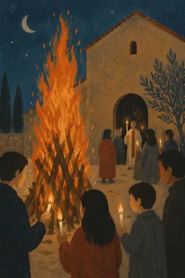 Easter Vigil Bonfire Candle Lighting