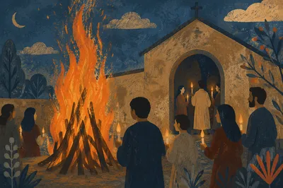 Easter Vigil Fire and Candle Lighting