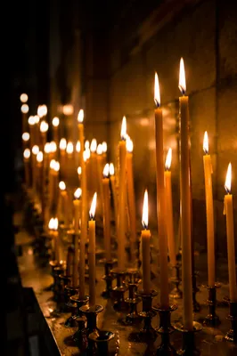 Easter Vigil Candles in Dark Church