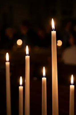 Easter Vigil Candles in Dark Church