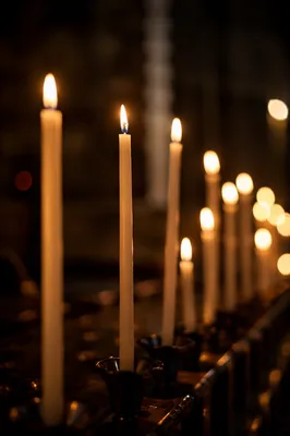 Easter Vigil Candles in Dark Church