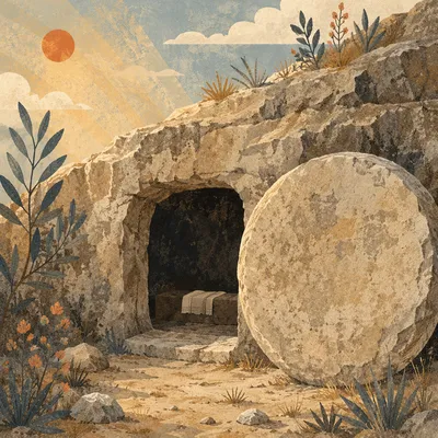 Empty Tomb in Easter Morning Light
