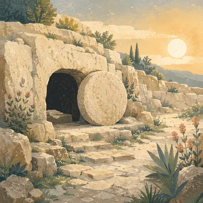 Empty Tomb at Spring Sunrise