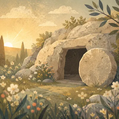 Empty Tomb in Spring Morning Light