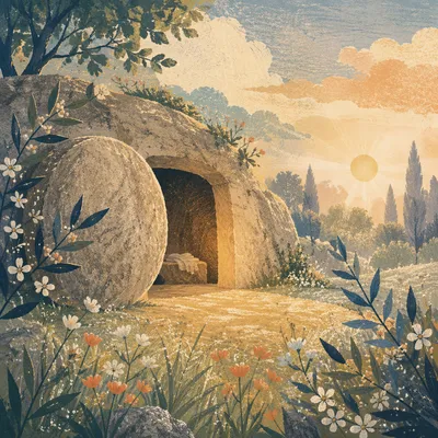 Empty Tomb at Spring Morning Light