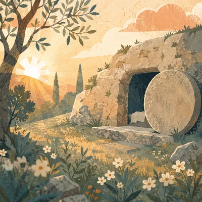 Empty Tomb at Spring Sunrise