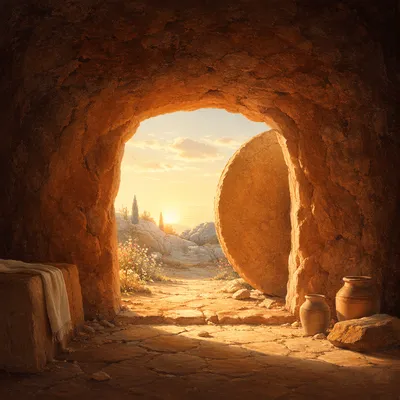 Empty Tomb at Dawn Entrance