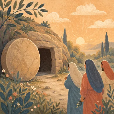 Empty Garden Tomb at Easter Sunrise