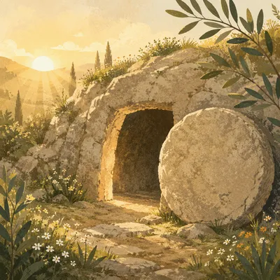 Empty Tomb at Easter Dawn