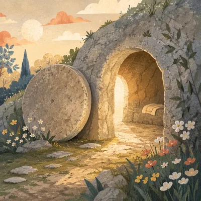Empty Tomb at Easter Dawn