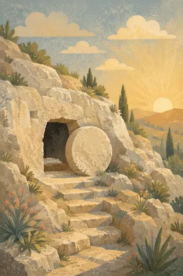 Empty Tomb at Spring Sunrise