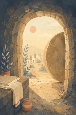 Empty Tomb in Easter Morning Light