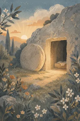 Empty Tomb at Easter Morning Light