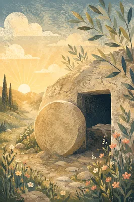 Empty Garden Tomb in Easter Morning Light