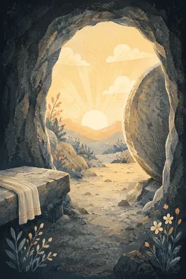 Empty Tomb at Easter Morning Light