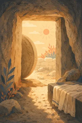 Empty Tomb in Easter Morning Light