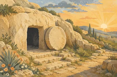 Empty Tomb at Spring Sunrise