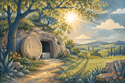 Empty Garden Tomb at Easter Sunrise