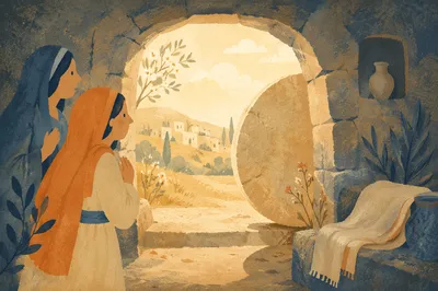 Empty Tomb at Resurrection Morning Light