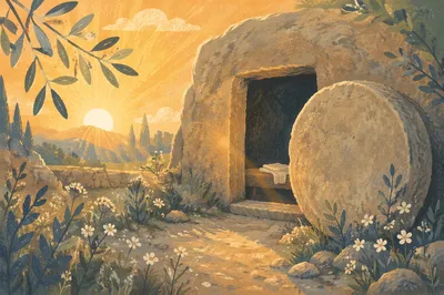 Empty Garden Tomb at Easter Dawn