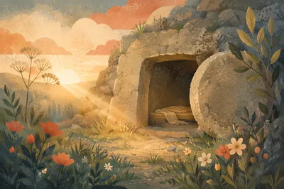 Empty Tomb in Spring Morning Light