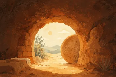 Empty Tomb at Dawn Entrance