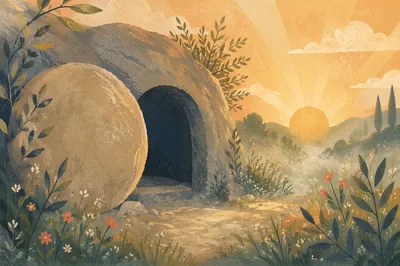 Empty Garden Tomb at Easter Sunrise
