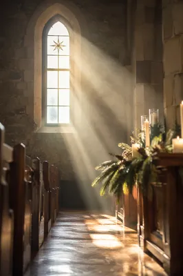 Epiphany Star Light in Church Window