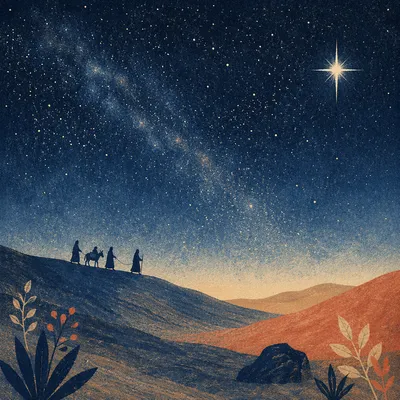 Epiphany Star Over Desert Travelers