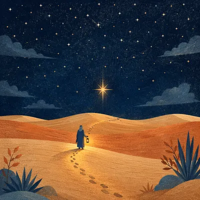 Epiphany Star Guiding Desert Traveler