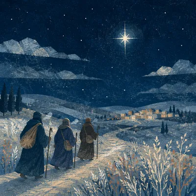Epiphany Star Guiding Travelers at Night