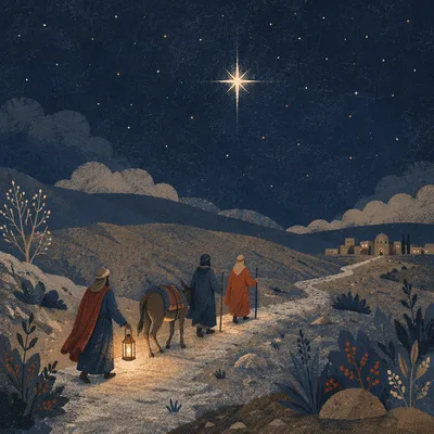 Epiphany Star Guiding Travelers at Night