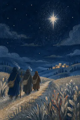Bright Epiphany Star Over Winter Travelers