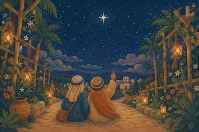 Epiphany Star Over a Quiet Night Path