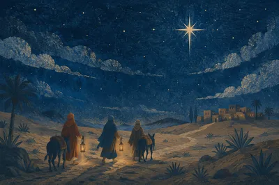 Epiphany Star Over Desert Pilgrims