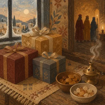 Epiphany Three Kings Gifts Still Life