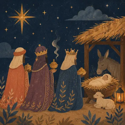 Epiphany Three Kings Offering Sacred Gifts