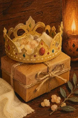 Epiphany Crown and Frankincense Gift Still Life