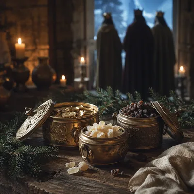 Epiphany Three Kings Gifts Still Life