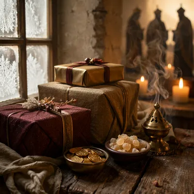 Epiphany Three Kings Gifts Still Life