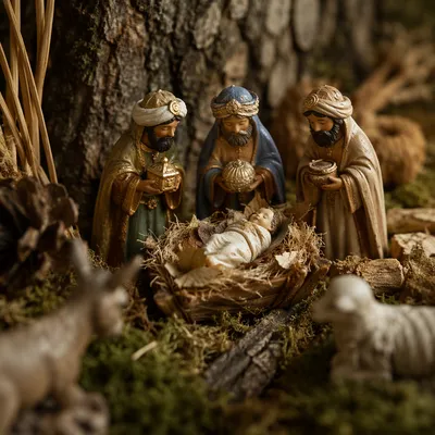 Epiphany Three Kings Gifts Nativity Close-Up