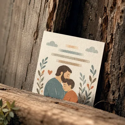 Fathers Day Card in Church Garden