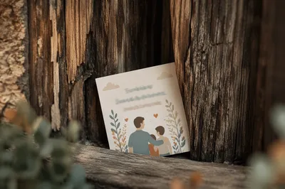 Fathers Day Card in Church Garden