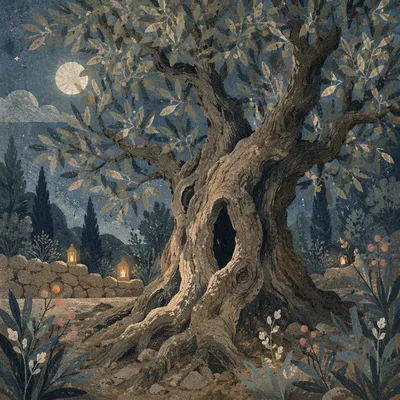 Moonlit Gethsemane Olive Grove Vigil
