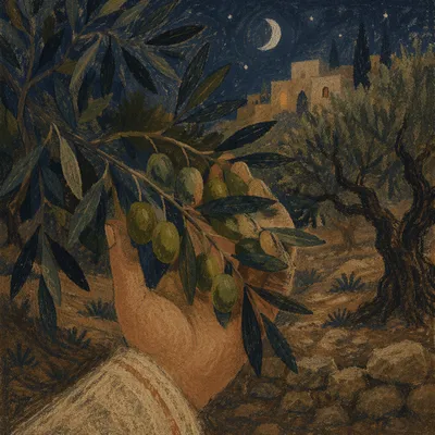 Night Olive Branch in Gethsemane Garden