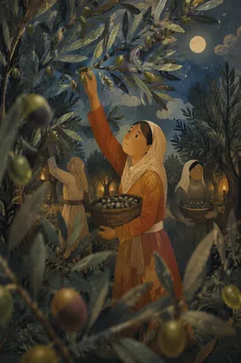 Gethsemane Olive Grove by Moonlight