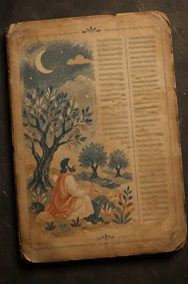 Sepia Gethsemane Olive Grove Manuscript